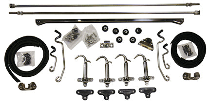 1928-29 Ford Model A Stock Four Piece Hood Mounting, Seal and Hardware Kit