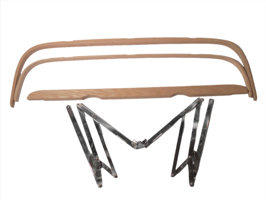 1928-29 Ford Stainless Steel 2 Inch Chopped Roadster Pickup Top Irons, Wood Bows & Mounting Kit