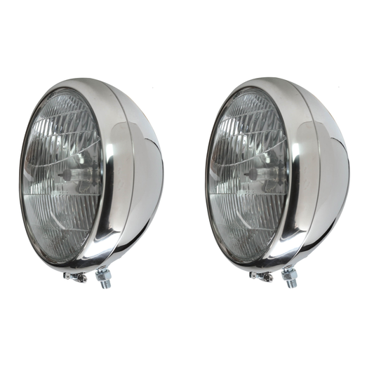 1932 Ford Stainless Steel Stock Headlights With Turn Signals