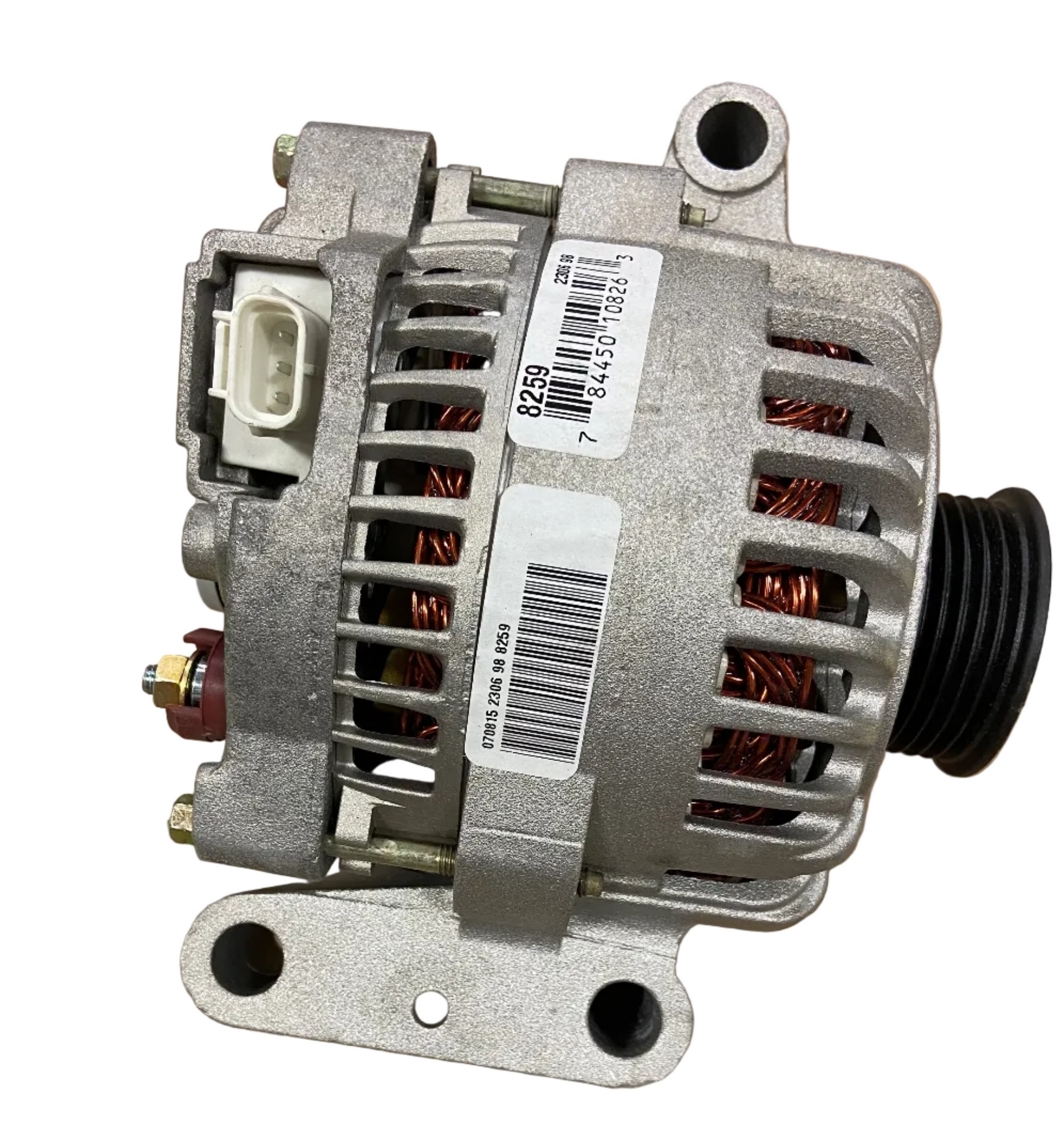 Car alternator on a white  background